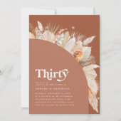 Moderne pampas gras 30ste verjaardag terracotta (Voorkant)