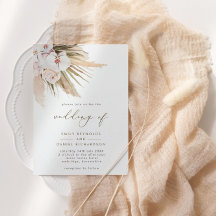 Moderne Pampas Grass & Calligraphy Wedding