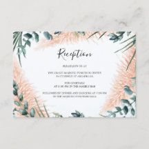 Moderne Pampas groen loof bruiloft receptie