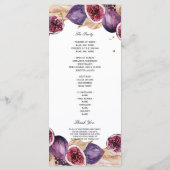 Moderne Pampas & Paarse Vijgen Schoonheid Kader Menu (Achterkant)