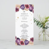 Moderne Pampas & Paarse Vijgen Schoonheid Kader Menu (Staand voorkant)