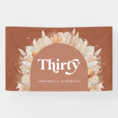 Moderne pampas terracotta, 30ste verjaardag spandoek (Horizontaal)