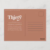 Moderne pampasgras 30e verjaardag terracotta briefkaart (Achterkant)