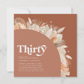 Moderne pampasgras terracotta 30e verjaardag foto (Voorkant)