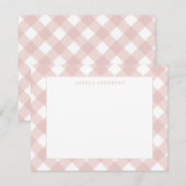 Moderne pan-oraal roze tandham met stempel notitiekaartje (Voorkant / Achterkant)