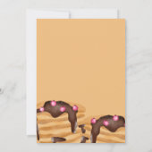 Moderne pancake verjaardagsbrunch illustratie roze kaart (Achterkant)