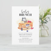 Moderne Pannenkoek Baby Brunch Baby shower Kaart (Staand voorkant)