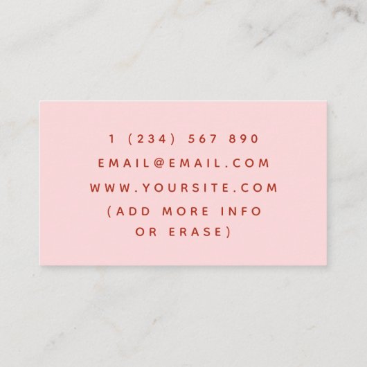 Moderne pannenkoeken Aangepaste dessert Maker Zoet Visitekaartje (Achterkant)