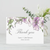 Moderne Pansy Bruiloft Bedankt (Staand voorkant)