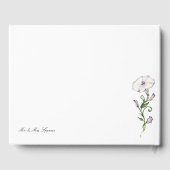 Moderne Pansy bruiloft Gastenboek (Achterkant)