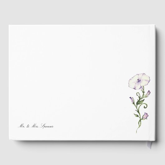 Moderne Pansy bruiloft Gastenboek (Achterkant)