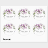Moderne Pansy bruiloft Ronde Sticker (Vel)