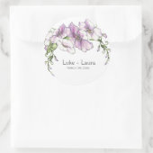 Moderne Pansy bruiloft Ronde Sticker (Tas)