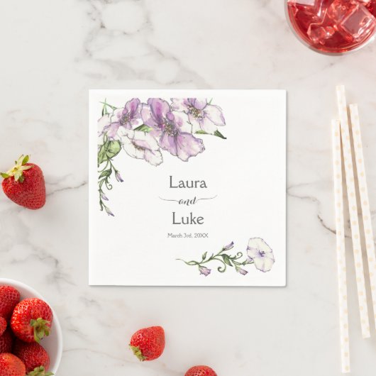 Moderne Pansy bruiloft Servet (Insitu)