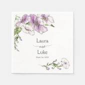Moderne Pansy bruiloft Servet (Voorkant)