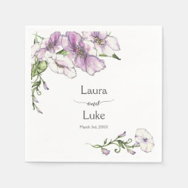 Moderne Pansy bruiloft Servet