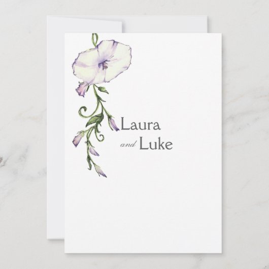 Moderne Pansy bruiloft uitnodiging (Achterkant)