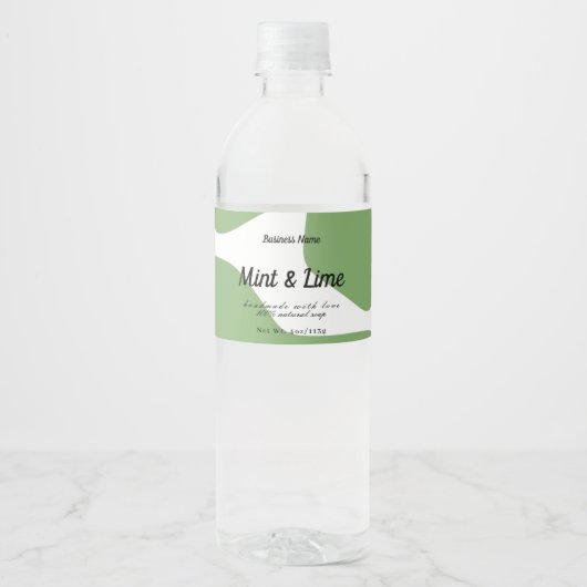 Moderne pap groen zeep-label ontwerp waterfles etiket (Voorkant)