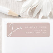 Moderne pap Love Blush Return Address Label (Insitu)