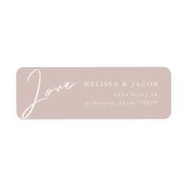 Moderne pap Love Blush Return Address Label