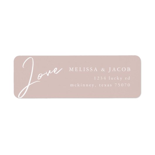 Moderne pap Love Blush Return Address Label (Voorkant)