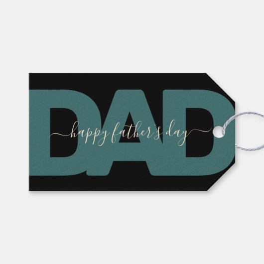 Moderne "Pap" Vaderdag Cadeaulabel (Voorkant (Horizontaal))