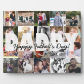 Moderne papa 20 Foto Collage Happy Vaderdag Fotoplaat (Voorkant)