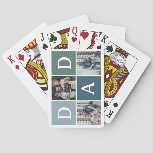 Moderne 'PAPA' 3 Foto Cadeau Pokerkaarten (Achterkant)
