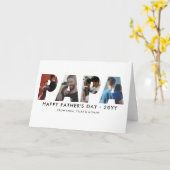 Moderne PAPA 4-foto collage Gelukkige Vaderdag Kaart (Gele Bloem)