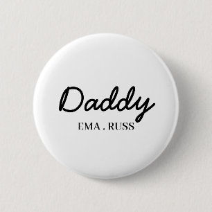 Moderne Papa   Aangepaste Kinder Namen Stijlvolle  Ronde Button 5,7 Cm