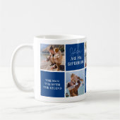 Moderne papa blauw fotocollage koffiemok (Links)