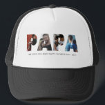 Moderne PAPA Chic Photo Collage Happy Vaderdag Trucker Pet<br><div class="desc">Moderne PAPA Chic Photo Collage Happy Vaderdag Trucker Hat</div>