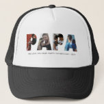 Moderne PAPA Chic Photo Collage Happy Vaderdag Trucker Pet<br><div class="desc">Moderne PAPA Chic Photo Collage Happy Vaderdag Trucker Hat</div>