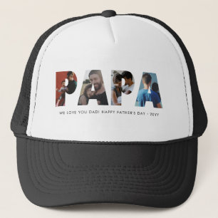 Moderne PAPA Chic Photo Collage Happy Vaderdag Trucker Pet