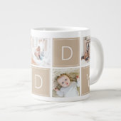 Moderne papa Foto Collage Custom Giant Coffee Mok (Voorkant rechts)