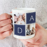 Moderne papa Foto Collage Custom Giant Coffee Mok<br><div class="desc">Pas deze mok aan met uw eigen foto's en geef het als geschenk!!</div>