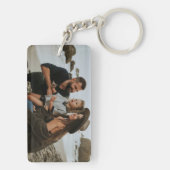 Moderne papa fotocollage, vader cadeau aandenken sleutelhanger (achterkant)