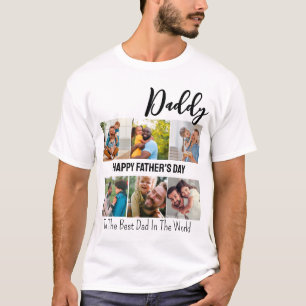 Moderne papa Happy Fathers Dag 6 Foto Collage T-shirt