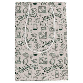 Moderne Papa Hobby Gelukkige Vaderdag Doodle Patro Medium Cadeauzakje