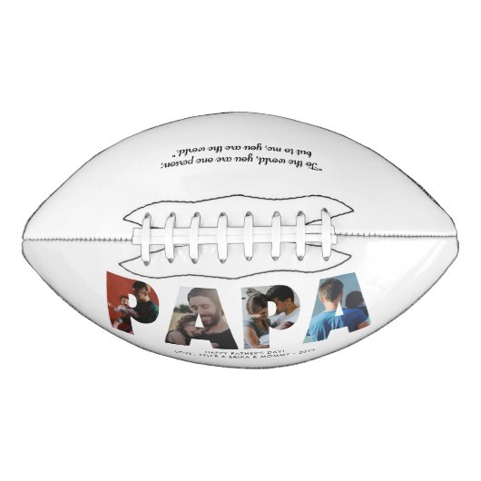 Moderne PAPA Photo Collage Chic Happy Vaderdag American Football (Voorkant)