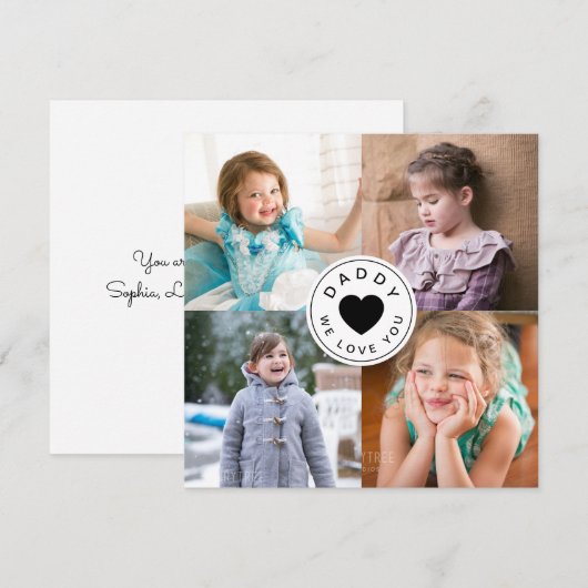 Moderne papa We houden van je 4 Foto Collage (Voorkant / Achterkant)