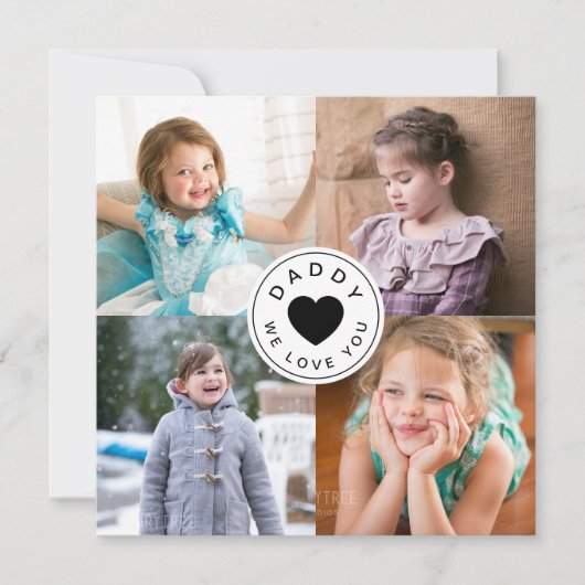 Moderne papa We houden van je 4 Foto Collage (Voorkant)