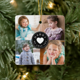 Moderne papa We houden van je foto Collage Keramisch Ornament