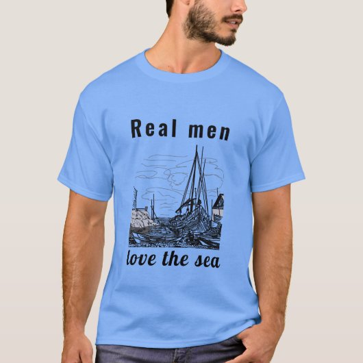 Moderne papa Zee Blue Black T-Shirt (Voorkant)