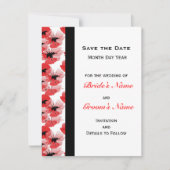 Moderne papaver sla de datum op save the date (Voorkant)