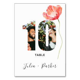 Moderne papaverrode bruiloft nummer 10 kaart