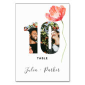 Moderne papaverrode bruiloft nummer 10 kaart (Voorkant)