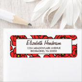 Moderne papavers bloemenprint retour adres labels (Insitu)