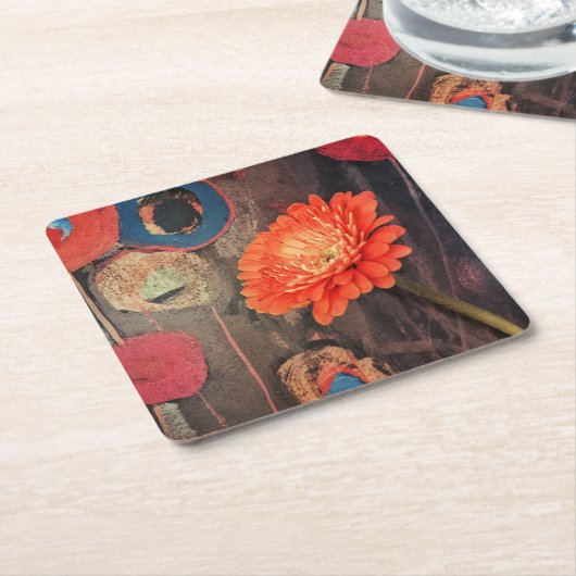 Moderne papavers Onderzetters (Schuin)