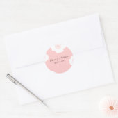 Moderne papavers voor tovenaars - roze ronde sticker (Envelop)